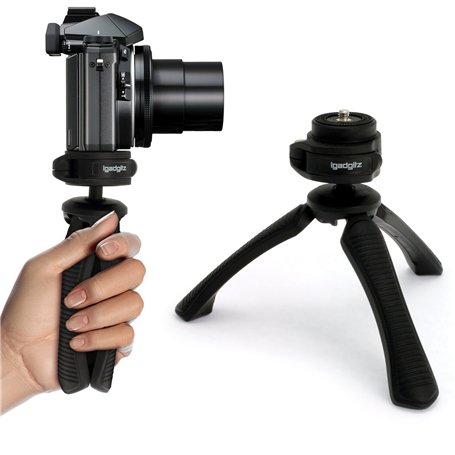 iGadgitz U4330 PT310 Mini Trépied de Table Léger et Poignée Stabilisateur pour Appareil Photo Numérique