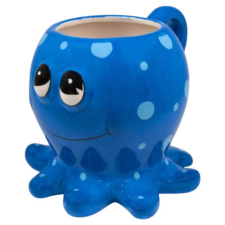 Crockery Critters Tasse de poulpe de créatures de vaisselle de Deluxebase. Tasse formée mignonne et animale de nouveauté pour de