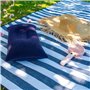 TRIXES Coussin d'oreiller de Voyage Gonflable Doux Bleu Marine pour Camping – Oreiller Compact Gonflable pour Plage, Chaise Long