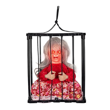 TRIXES Poupée d'halloween effrayante en Cage