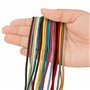 Curtzy 40 Pièces 1m x 3mm Cordon en Cuir de Faux Fils en Daim avec 200 Pièces de Fin de Cordon en Argent - Daim Faux pour DIY Bi