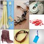 Curtzy 40 Pièces 1m x 3mm Cordon en Cuir de Faux Fils en Daim avec 200 Pièces de Fin de Cordon en Argent - Daim Faux pour DIY Bi