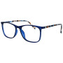 OPULIZE Arc Lunettes de Lecture Pack de 3 Montures Carrées Minces Élégantes Charnières à Ressort Anti-Rayures Noir Bleu Violet B