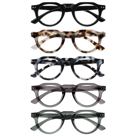 OPULIZE RIO Lunettes de Lecture Anti-Lumière Bleue Lot de 5 - Monture Partie Supérieure Droite - Couleurs Variées - Hommes et Fe
