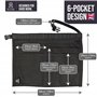 Bunse 6 Poche Denim Marché Trader Argent Ceinture Pour Restaurants, Festivals, Fetes, SPORTS Clubs - Noir, Qty 4