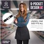 Bunse 6 Poche Denim Marché Trader Argent Ceinture Pour Restaurants, Festivals, Fetes, SPORTS Clubs - Noir, Qty 4