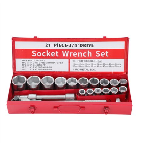 KATSU Jeu de Douilles 3/4" 21 Pièces