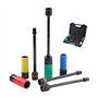 KATSU 8 Pièces 1/2" Jeu de Douilles à Chocs pour Jantes Aluminium 17-22mm et 8" Barres d'Extension de Limitation de Couple 90 à