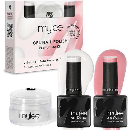 Mylee French Me Kit avec Tampon - Qualité Salon French Manucure à la Maison