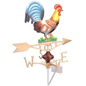 Poule Poulet Coq Girouette Vain Or Montage Mural en Fonte Toit de Maison