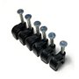 Lot de 100 clips de câble ronds noirs avec clous de fixation