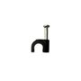 Lot de 100 clips de câble ronds noirs avec clous de fixation, type K (7 mm)