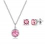 Philip Jones Ensemble collier et boucles d'oreilles avec pierre de naissance d'octobre (tourmaline) créés avec des cristaux Zirc