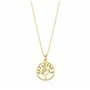Philip Jones Collier Arbre de Vie Plaqué Or Créé avec des Cristaux Zircondia®