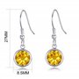 Philip Jones Boucles d'oreilles pendantes en cristal jaune créées avec des cristaux Zircondia®
