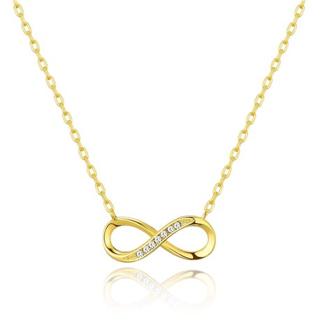 Philip Jones Collier Pendentif Infini plaqué Or créé avec des Cristaux Zircondia®