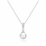 Philip Jones Collier de perles plaqué argent créé avec des cristaux Zircondia®
