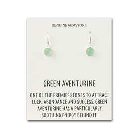 Philip Jones Boucles d'oreilles en aventurine verte avec carte de citation