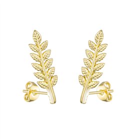 Philip Jones Boucles d'oreilles feuille plaqué or