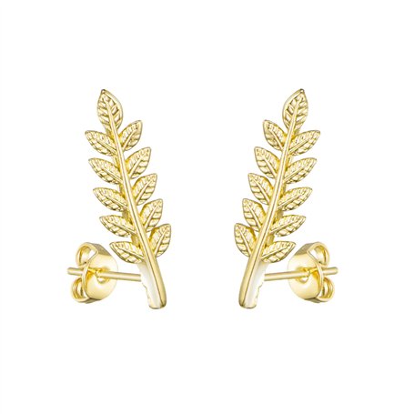 Philip Jones Boucles d'oreilles feuille plaqué or