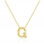 Philip Jones Collier plaqué or avec initiale lettre G créée avec des cristaux de zircon