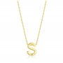Philip Jones Collier plaqué or avec initiale S en cristaux de zirconia®, Plaqué or, Cristal de zircondia®