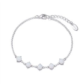 Philip Jones Bracelet en pierres précieuses d'opale blanche synthétique
