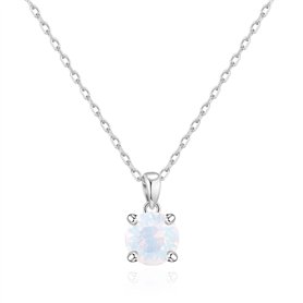 Philip Jones Collier d'opale Blanche créé avec des Cristaux Zircondia®