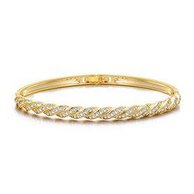 Philip Jones Bracelet torsadé plaqué or créé avec des cristaux Zircondia®