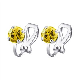 Boucles d'oreilles à clip en cristal jaune créées avec des cristaux Zircondia®