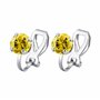 Boucles d'oreilles à clip en cristal jaune créées avec des cristaux Zircondia®