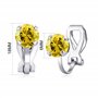 Boucles d'oreilles à clip en cristal jaune créées avec des cristaux Zircondia®, Cristal, Cristal Zircondia®