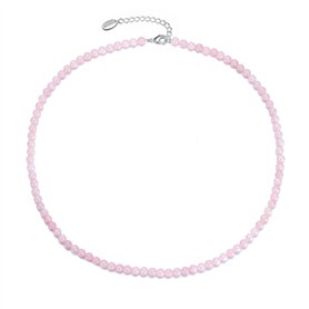 Philip Jones Collier de mini perles en quartz rose