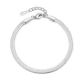 Philip Jones Bracelet chaîne serpent plat en acier inoxydable à chevrons