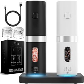Moulin à sel et à poivre électrique - Moulin à sel et à poivre automatique rechargeable - Salière et Poivrière électriques avec