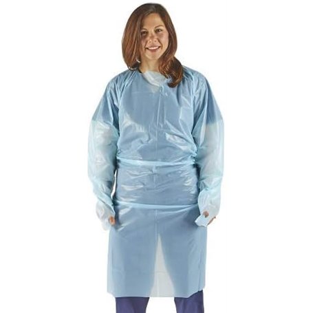 Generise Lot de 10 blouses isolantes à manches longues avec boucle de pouce jetables résistantes aux fluides – Convient pour le