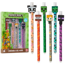 Minecraft Ensemble de Stylos Gel Effaçables