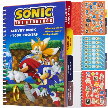 SONIC THE HEDGEHOG Autocollants Livre Stickers Enfant et Coloriage 1000+ Autocollants et Gommettes pour Enfants Idée Cadeau