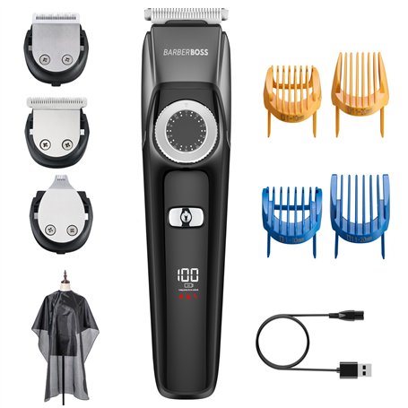 BarberBoss Kit de toilettage visage 3-en-1 pour homme : Tondeuse à cheveux