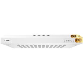 CIARRA Hotte aspirante silencieuse à visière de 60 cm avec 3 vitesses 220 m³/h avec LED sur le dessus