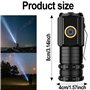 Litinliv Lampe Torche LED Ultra Puissante, Lampe de Poche Rechargeable USB, 5000 Lumens Flashlight 5 Modes D'éclairage, Lampe Ta