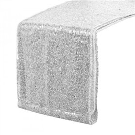 Dokeno Chemin de Table à Paillettes Argenté