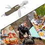Dokeno 2 Pièces Vaisselle Pliante en Acier Inoxydable, Couverts de Camping Portable avec Sac Oxford, Couvert Multifonction Campi