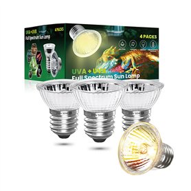 CucuGo 50W E27 Lampe tortue terrestre UVA UVB Chauffante Dimmable ampoule terrarium blanc chaud 2700K lampe tortue UVA UVB ampou