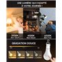 Lamptobe USB C Batterie Ampoule Rechargeable Avec Télécommande, 12 RGB+3 Températures de Couleur, Ampoule Intelligente RGB Sans 
