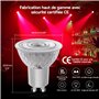 BrightWish Lot de 4 ampoules LED GU10 rouges 5 W non dimmable - Remplacement halogène GU10 pour éclairage décoratif et paysage