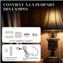 Lamptobe Lampe DIY avec Câble, Kit Douille E27 Pour Lampe de Table Douille E27 Avec 1.8M Câble Douille DIY Avec Interrupteur - B