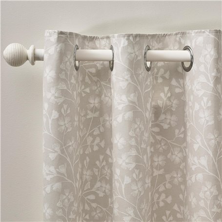 Catherine Lansfield Brooke Lot de 2 Rideaux doublés à œillets Motif Floral Naturel 168 x 228 cm