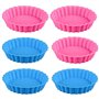 SUNSK Moules à Tarte Plat en Silicone Rond Antiadhésifs Mini Moule à Gâteaux Moule à Pâtisserie pour Tartelettes Quiche Gelée 6