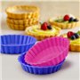 SUNSK Moules à Tarte Plat en Silicone Rond Antiadhésifs Mini Moule à Gâteaux Moule à Pâtisserie pour Tartelettes Quiche Gelée 6 